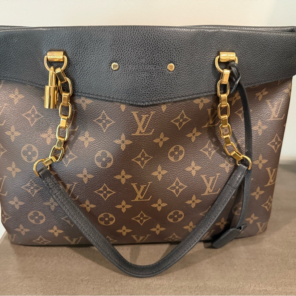 Louis Vuitton Black and Brown Monogram Tote